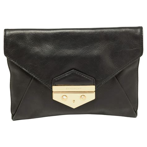 Givenchy Logo Leather Envelope Clutch on SALE 